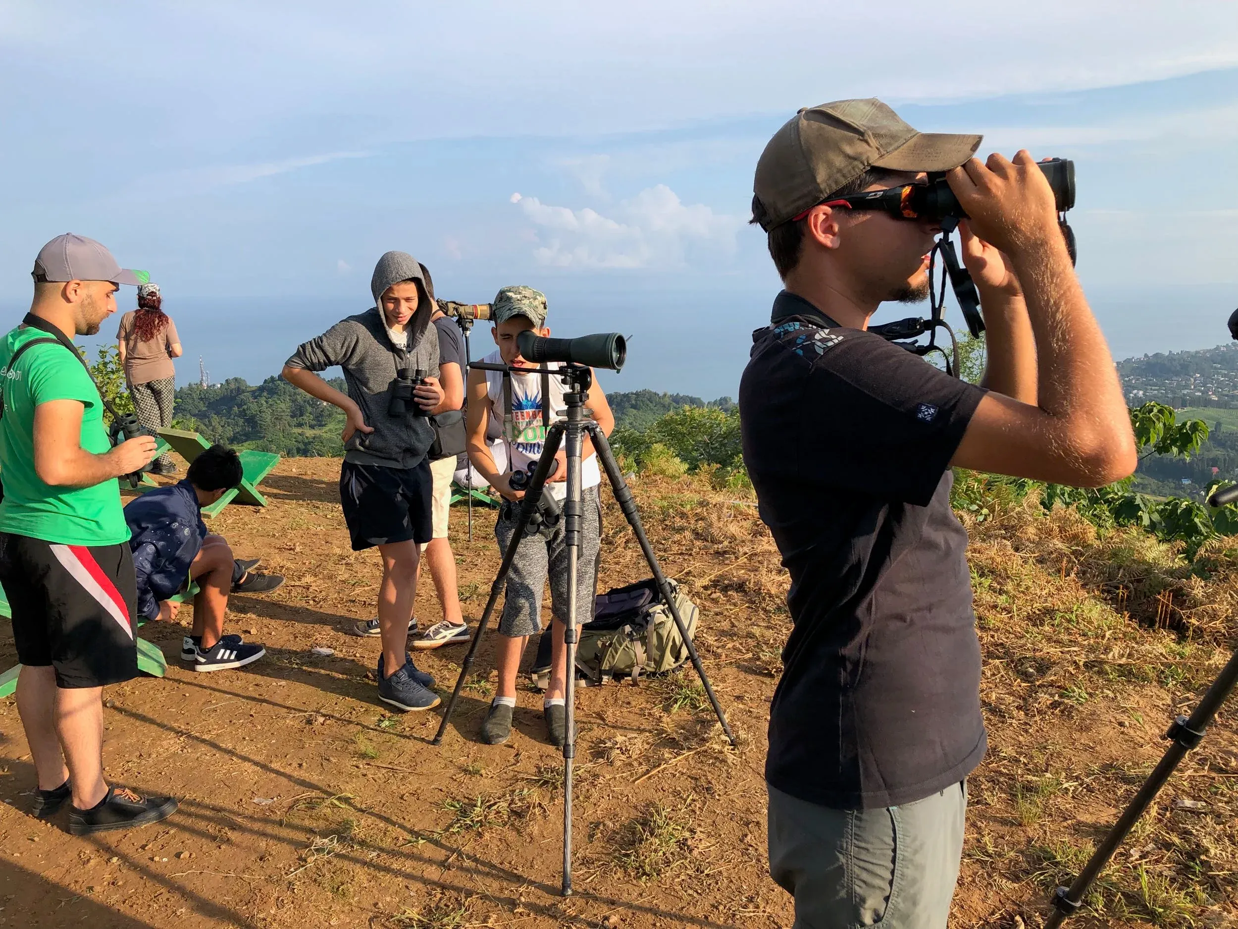 August 18th. For the first weeks of the count we were joined by a group of Georgian falconers, providing excellent identification skills and lots of very sharp eyes to the count.